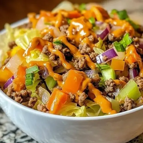 Beef and cabbage stir-fry served in a bowl, showcasing vibrant colors and textures.