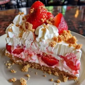 Delicious Berry Crunch Cheesecake topped with fresh berries and crunchy elements.
