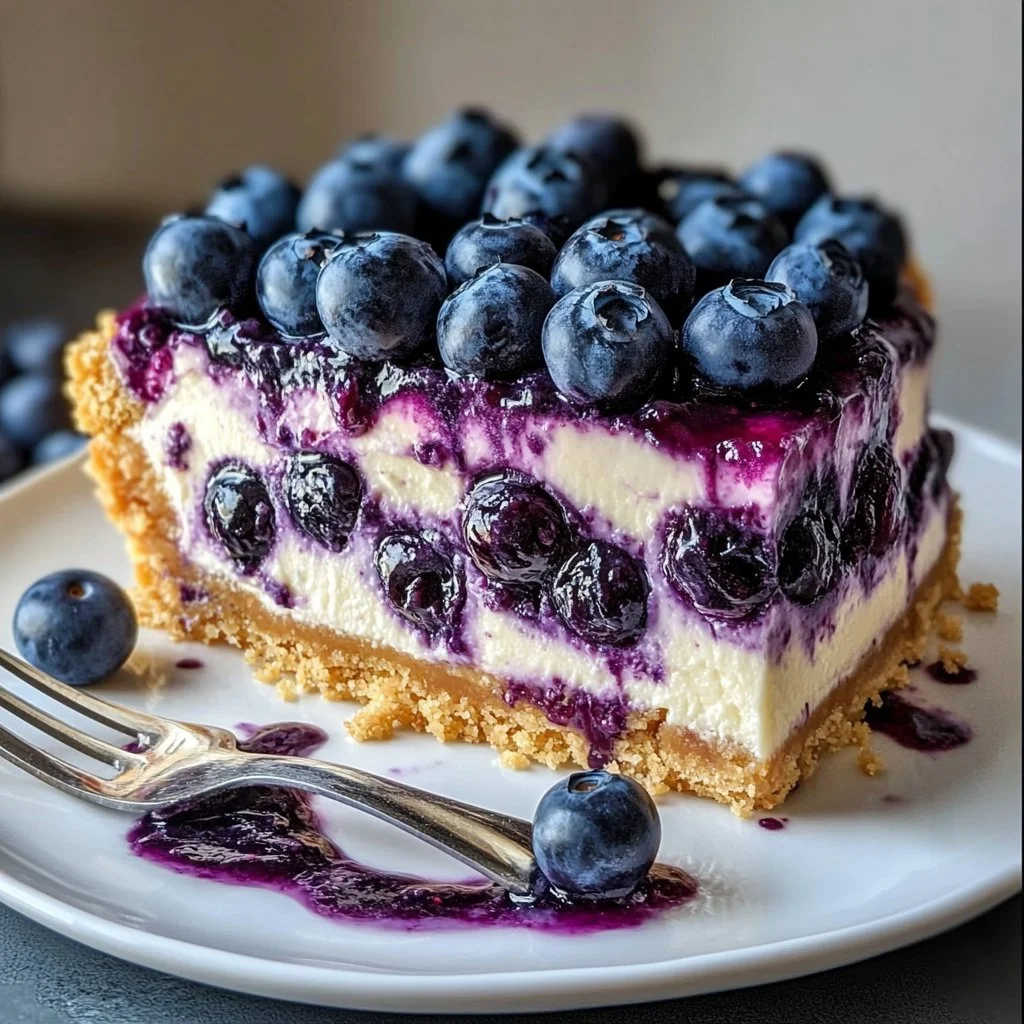 Delicious Blueberry Cream Cake from Nova Scotia with fresh blueberries and cream