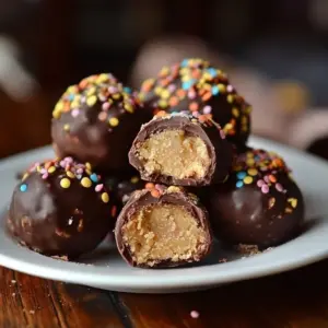 Delicious Butterfinger Ball treats served on a dessert plate