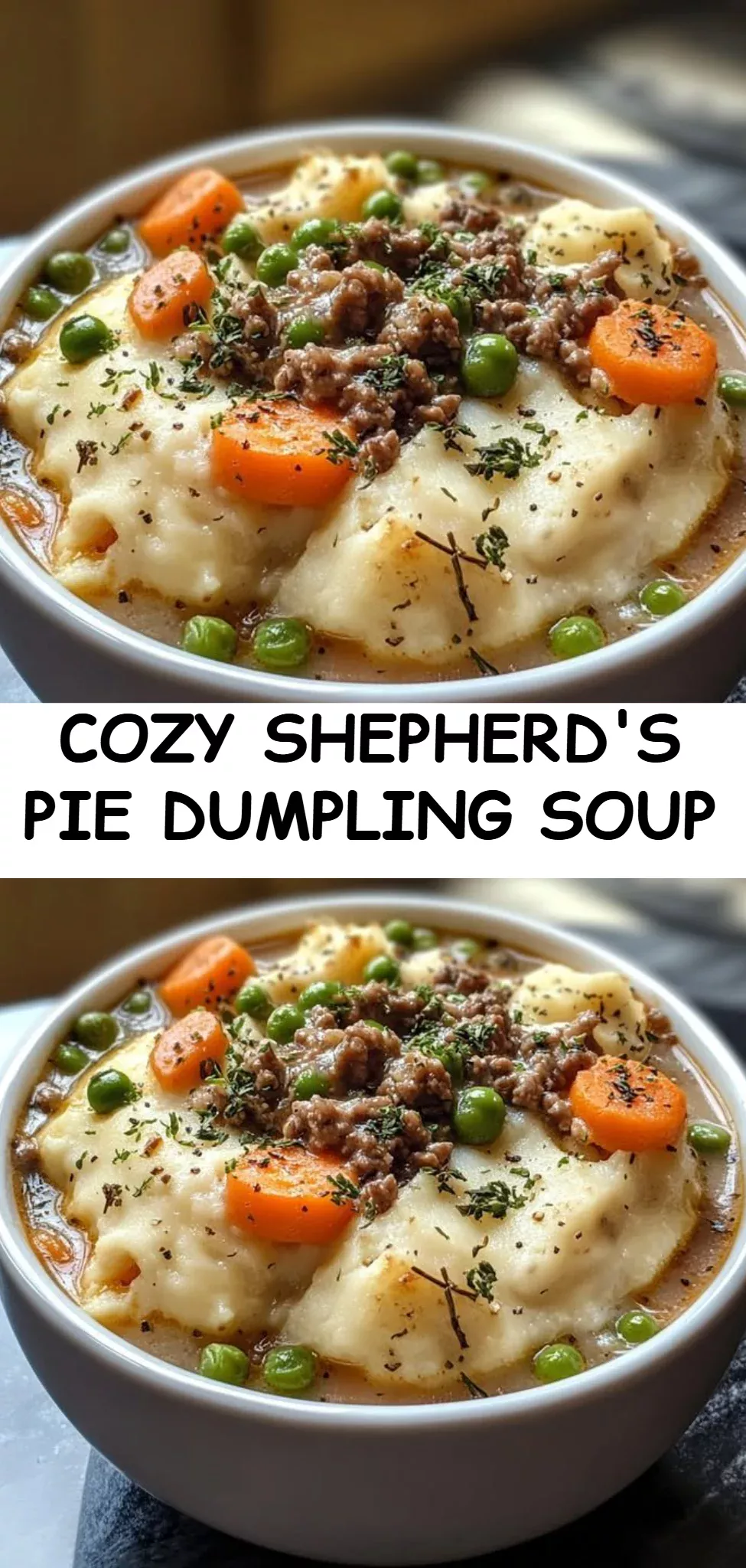 Cozy Shepherd's Pie Dumpling Soup