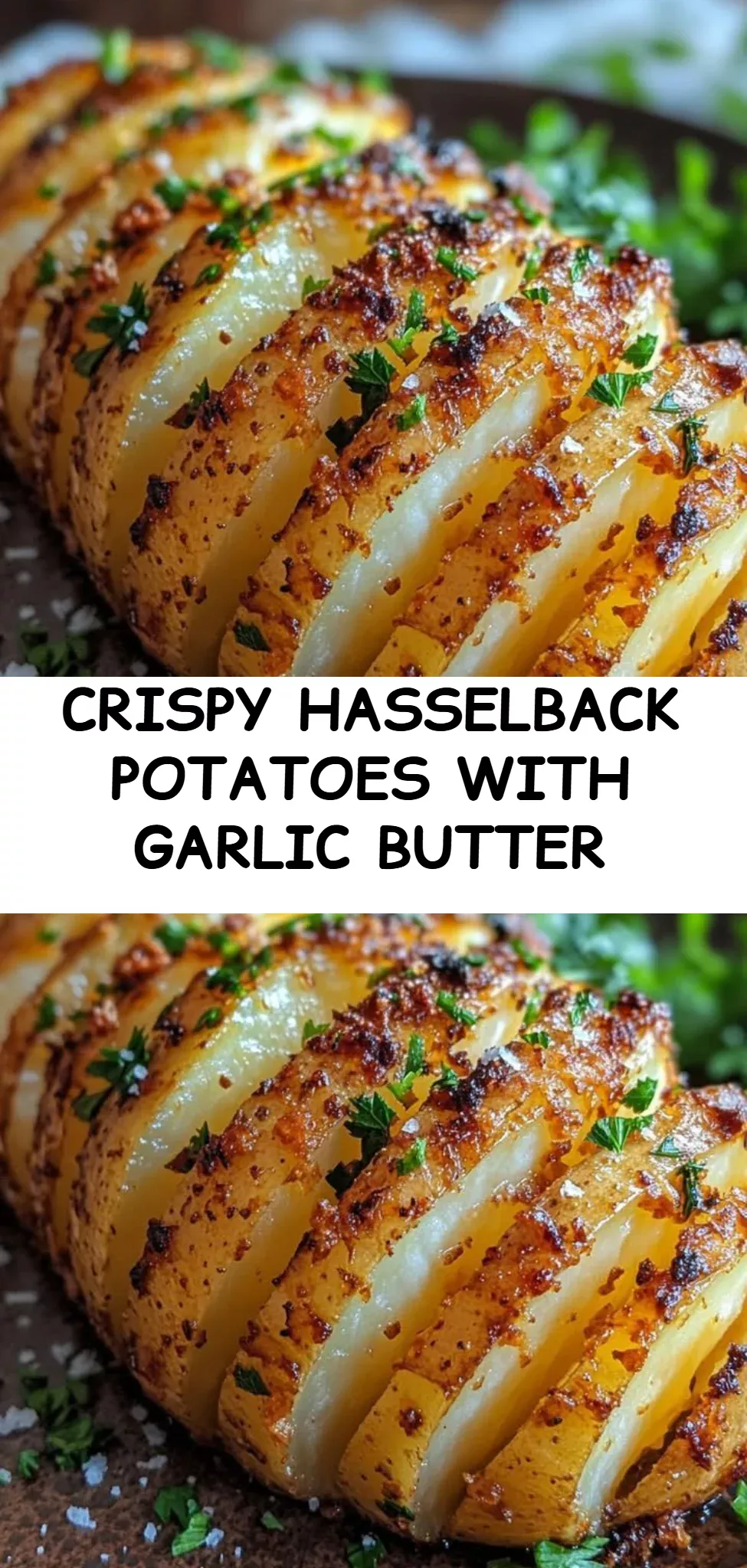 Crispy Hasselback Potatoes with Garlic Butter