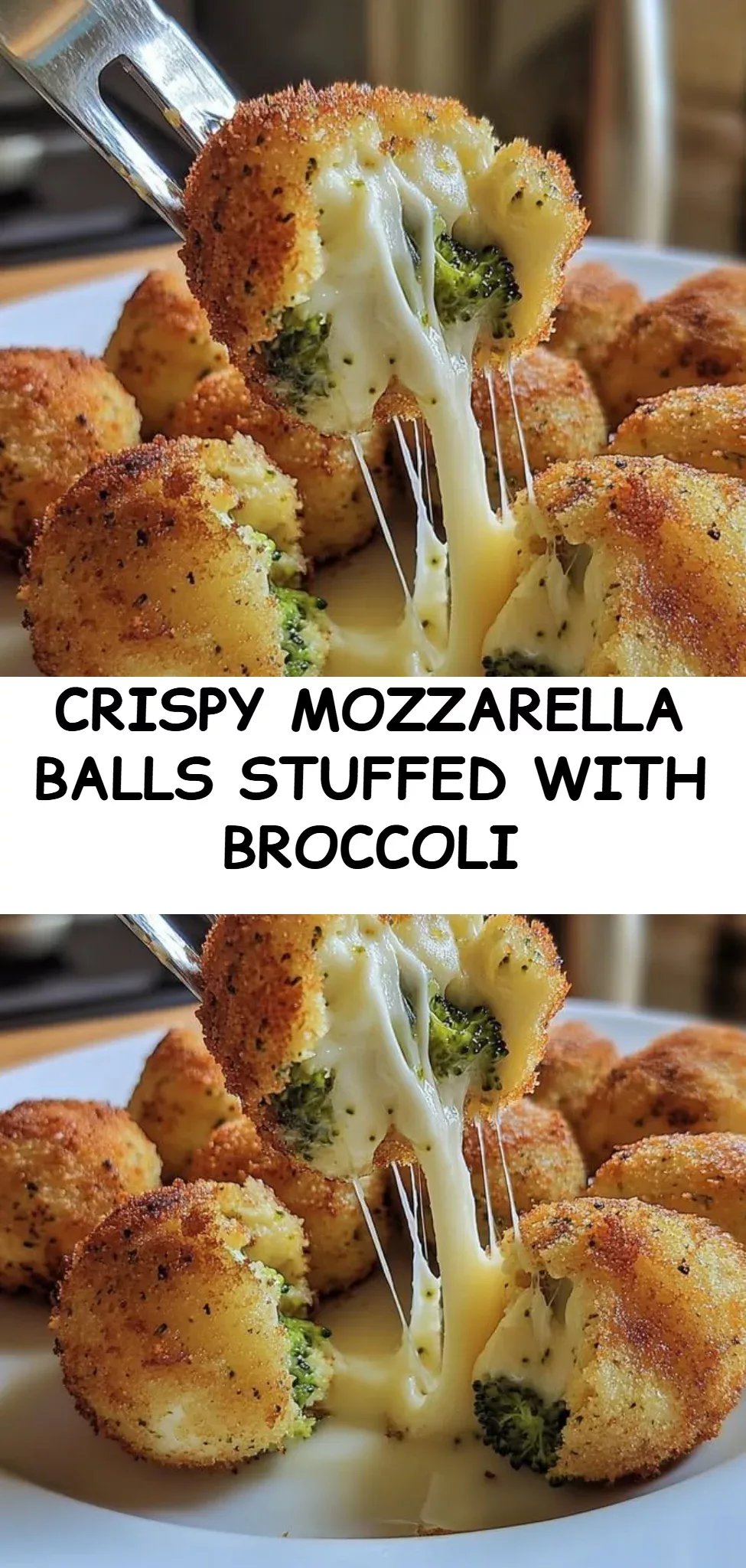 Crispy Mozzarella Balls Stuffed with Broccoli