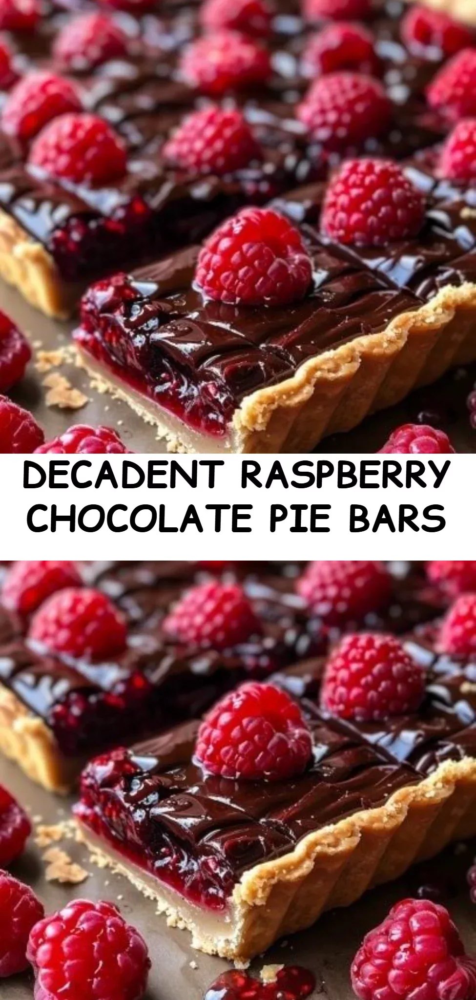 Decadent Raspberry Chocolate Pie Bars