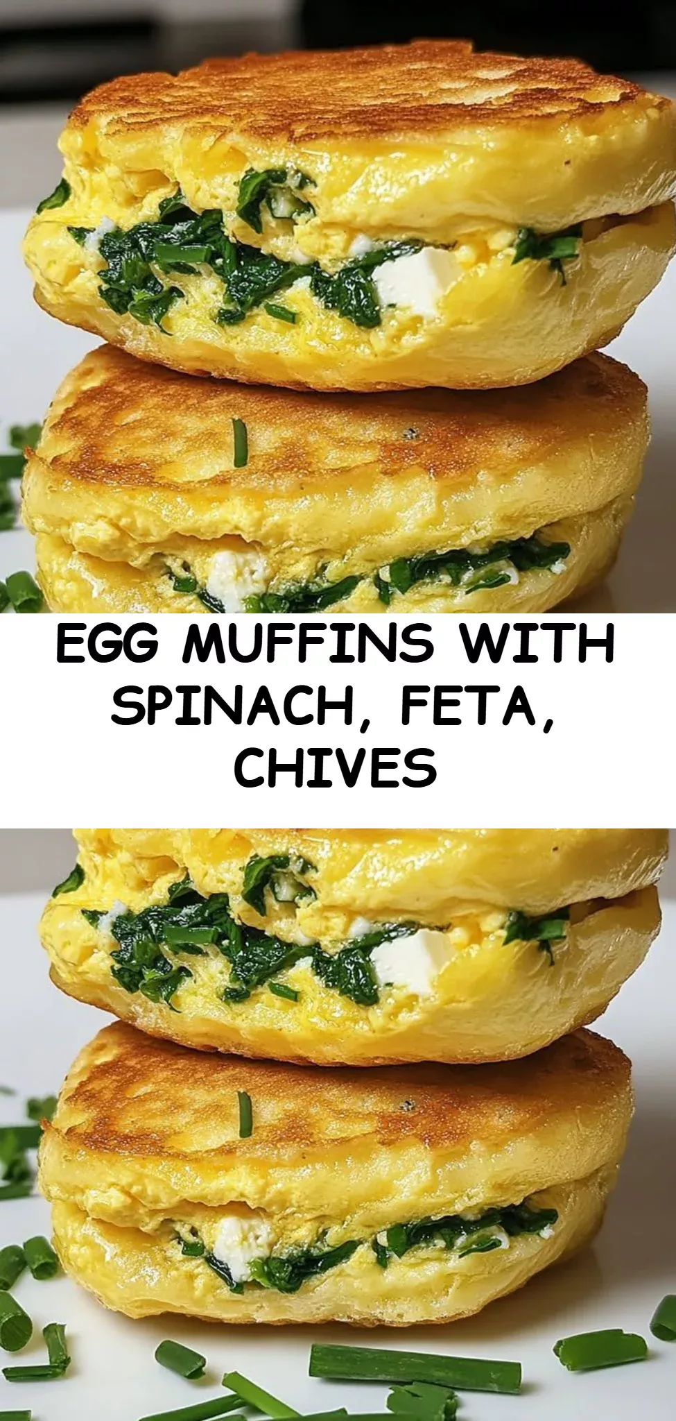 Egg Muffins with Spinach, Feta, Chives