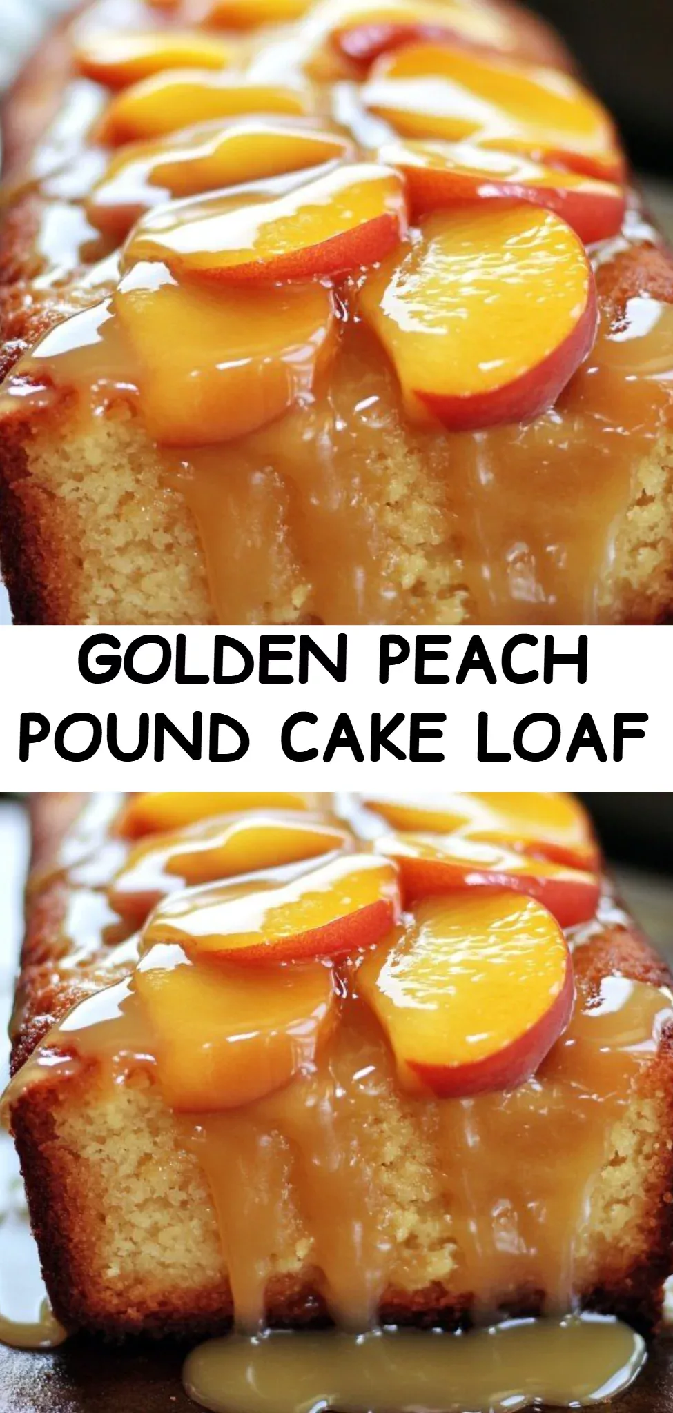 Golden Peach Pound Cake Loaf