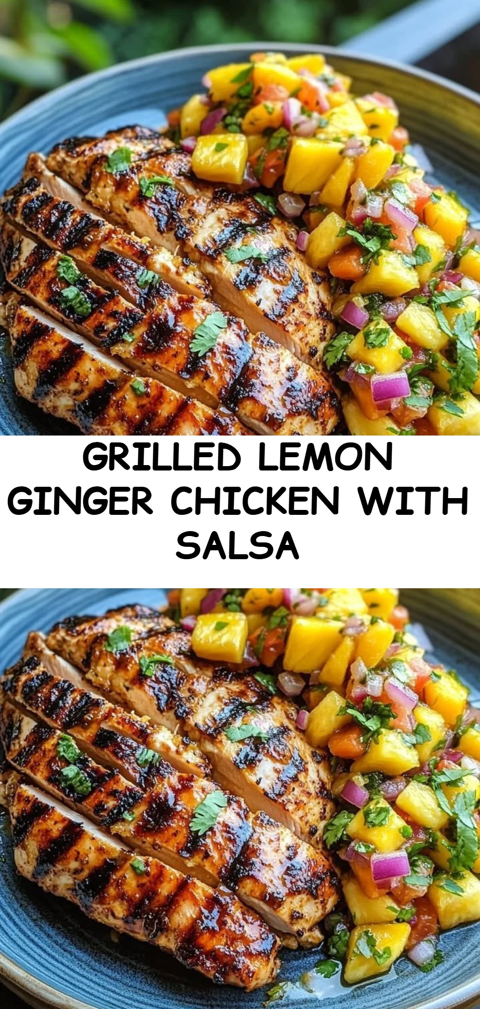 Grilled Lemon Ginger Chicken with Salsa