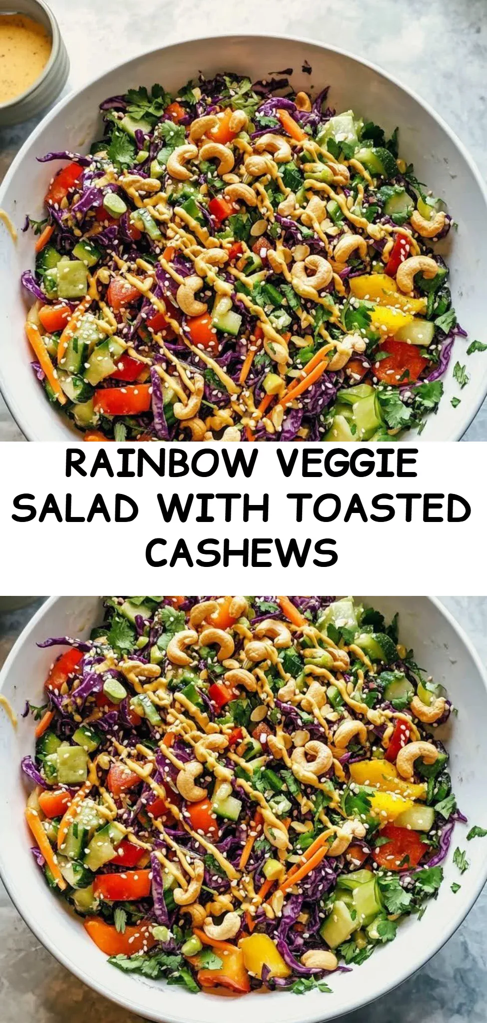 Rainbow Veggie Salad with Toasted Cashews