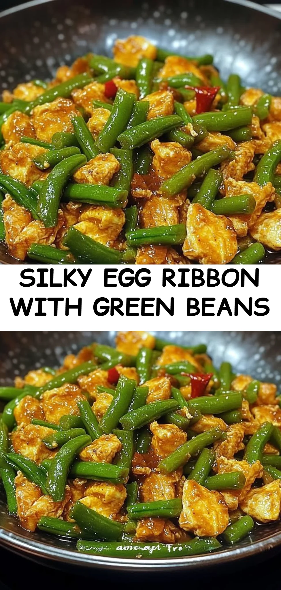 Silky Egg Ribbon with Green Beans