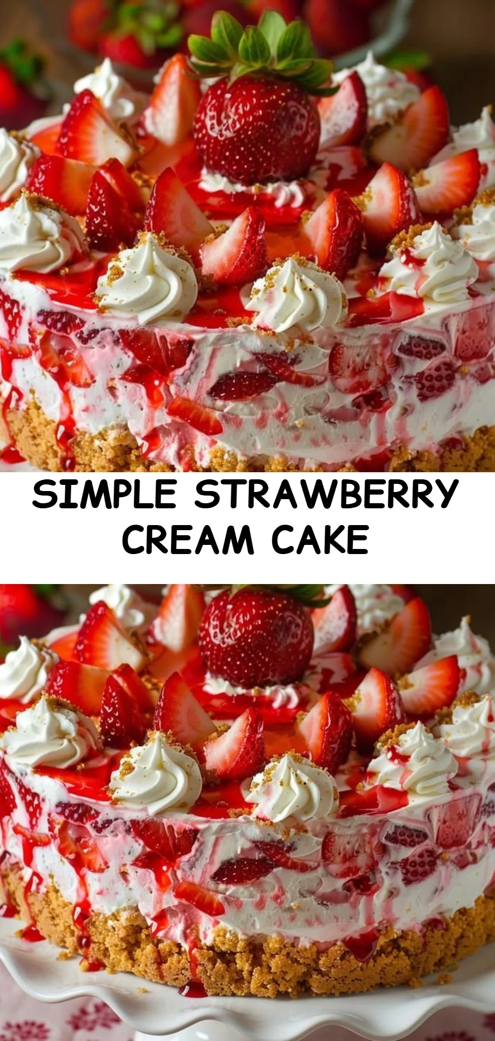 Simple Strawberry Cream Cake