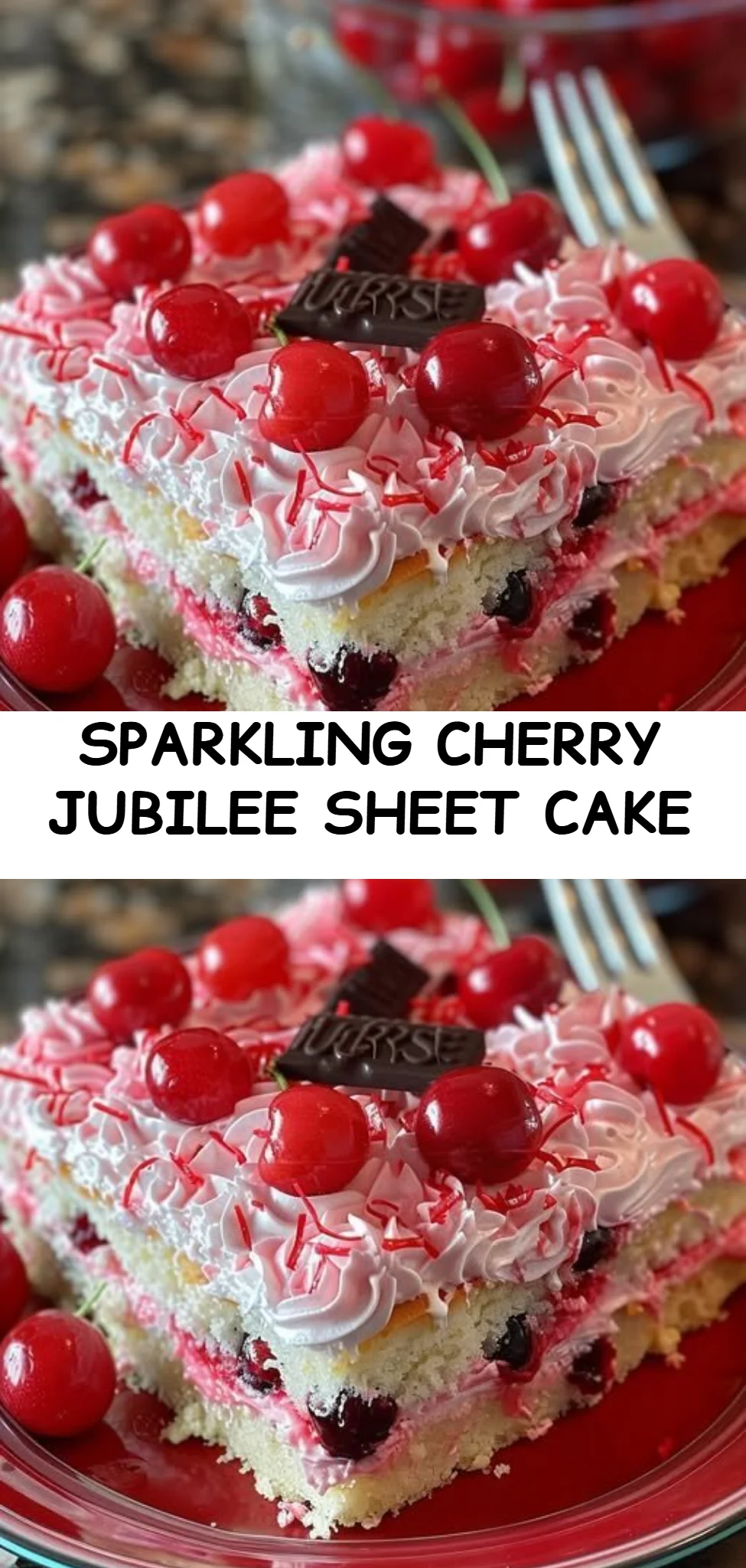 Sparkling Cherry Jubilee Sheet Cake