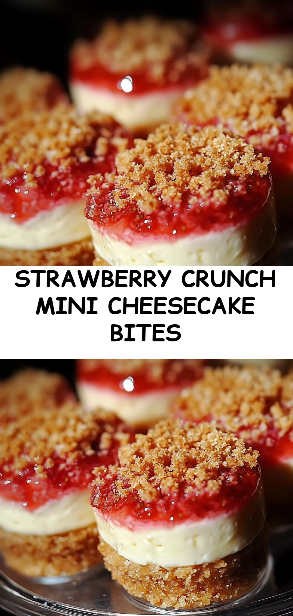 Strawberry Crunch Mini Cheesecake Bites