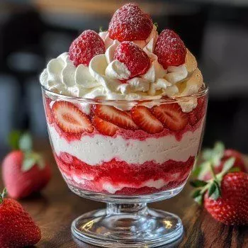Strawberry Pineapple Colada Smoothie in a glass with fresh strawberries and pineapple slices
