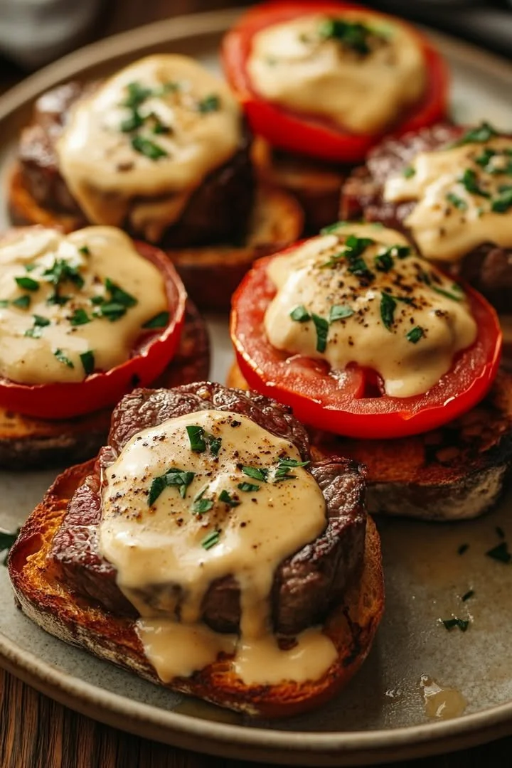 Tender filets served with béarnaise sauce on crispy toast