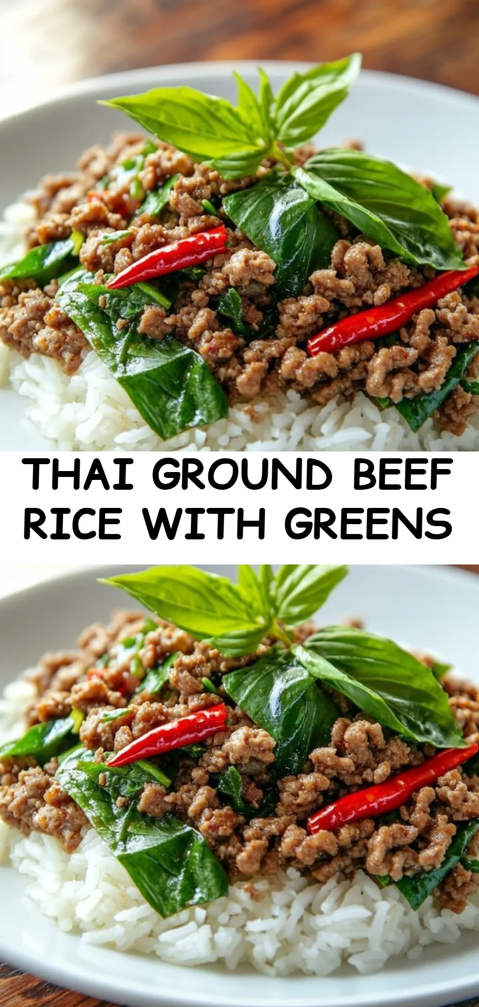 Thai Ground Beef Rice with Greens